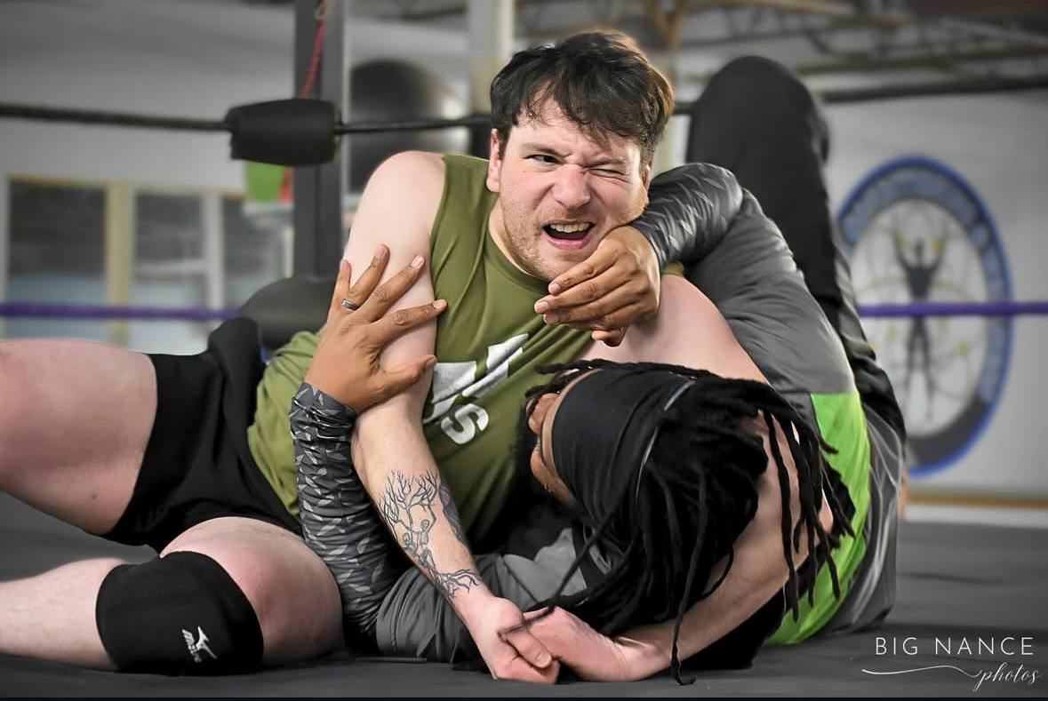 Two students training